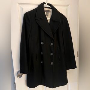 Banana Republic Wool Pea Coat Black Size M